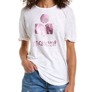 ⭐️Isabel Marant Koldi tee shirt pink white⭐️